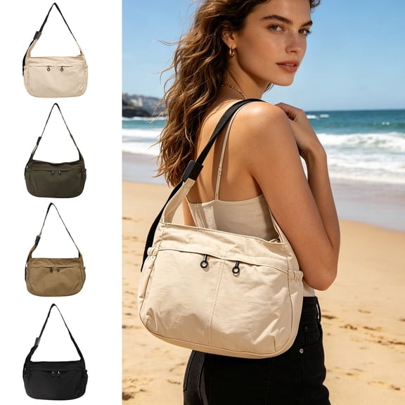 AYktou Crossbody Bag for Women, Large Capacity Adjustable Shoulder Bag Waterproof Dumpling Purse, Versatile Lightweight Casual Handbag for Commuting Sports Hiking Shopping and Traveling