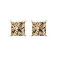 thumbnail image 3 of Clara Pucci 4Ct Synthetic Yellow Moissanite Princess Cut VVS1 Push Back Stud 14k Solid hypoallergenic Gold Designer Earrings For April, 3 of 7