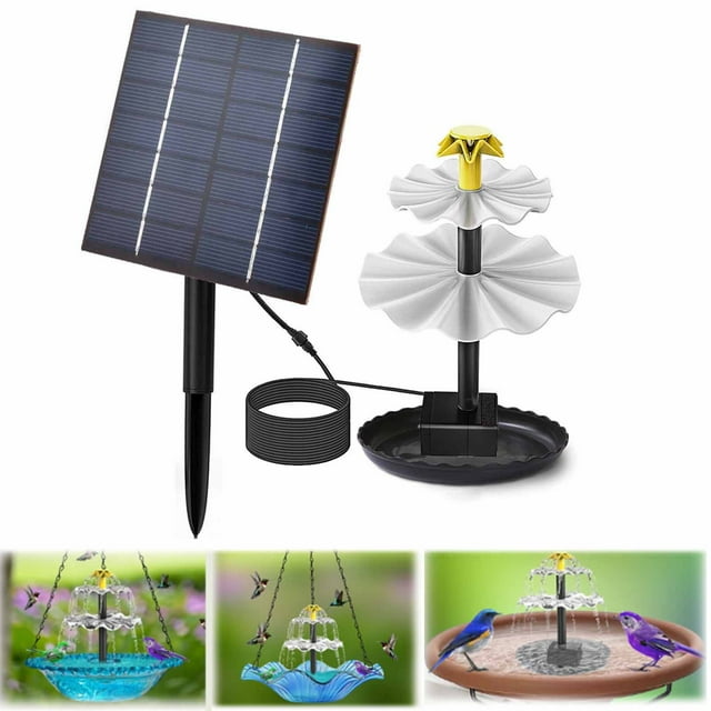 Yhmxh Pool Accessories Beach Essentials Decking Mounted Glass Bird Baths Bowl Spa With Adjustable Sturdy Steel Clamp And Solar Fountaini Pump For Garden Patio Grass Yard Decks Railing Decoration
