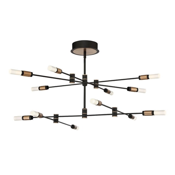 Eurofase Lighting-37051-013-Albany Chandelier 1 Light  Deep Black/Brass Finish