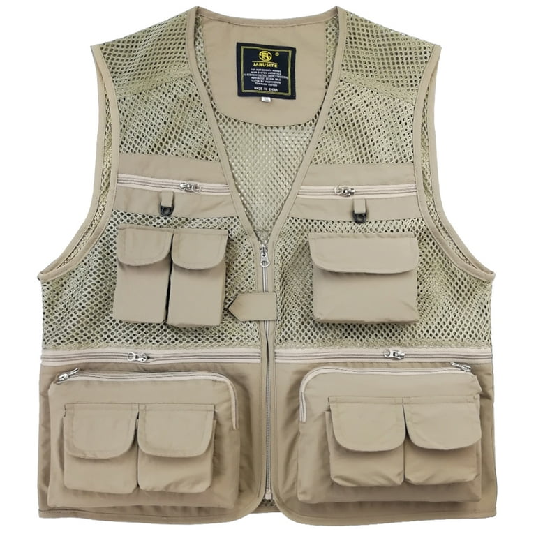 Eccomum Fishing Vest Breathable Fishing Travel Mesh Vest with Zipper  Pockets Summer Work Vest for Outdoor Activities 