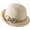 Beige, variant on Womens Knitted Bowler Hats with Bowknot Short Brim Roll Up Cloche Church Hat Vintage Foldable Fedora Hat Beach Bucket Cap