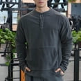 thumbnail image 3 of HAiming Mens Warm Tops Stand Collar Long Sleeve Soft Comfy Casual Pullover Sweatshirts with Pockets, 3 of 7
