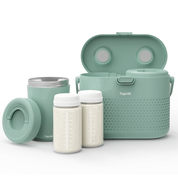 Topritt Portable Breast Milk Cooler Bottle, Mom Breastfeeding Outdoor Travel, 24 Hour 360°Continuous Cooling, 20oz Breastmilk Chiller, with 2 BPA Free Baby Bottles for Storage