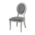 thumbnail image 2 of Dining Chairs 6pcs Set Antique White And Gray Color Padded Fabric Seat Solid wood Dining Room Furniture Unique Design, 2 of 9
