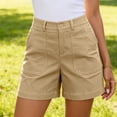thumbnail image 6 of Aimik Women's High Waisted with Pockets Casual Twill Workwear Stretchy Waisted Solid Straight Leg Shorts for Summer, 6 of 6