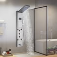 thumbnail image 1 of Shower Panel Tower System Brushed Nickel with LED  Multiple Function Waterfall Rainfall Shower Head Body Jets Handheld Shower and Bath Spout for Bathroom Wall Mounted Shower System, 1 of 6