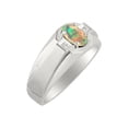 thumbnail image 3 of RYLOS Men's Rings 14K White Gold Classic 7X5MM Oval Gemstone & Diamond Designer Ring Opal October Birthstone Rings For Men, Gold Rings Size 9, 3 of 6
