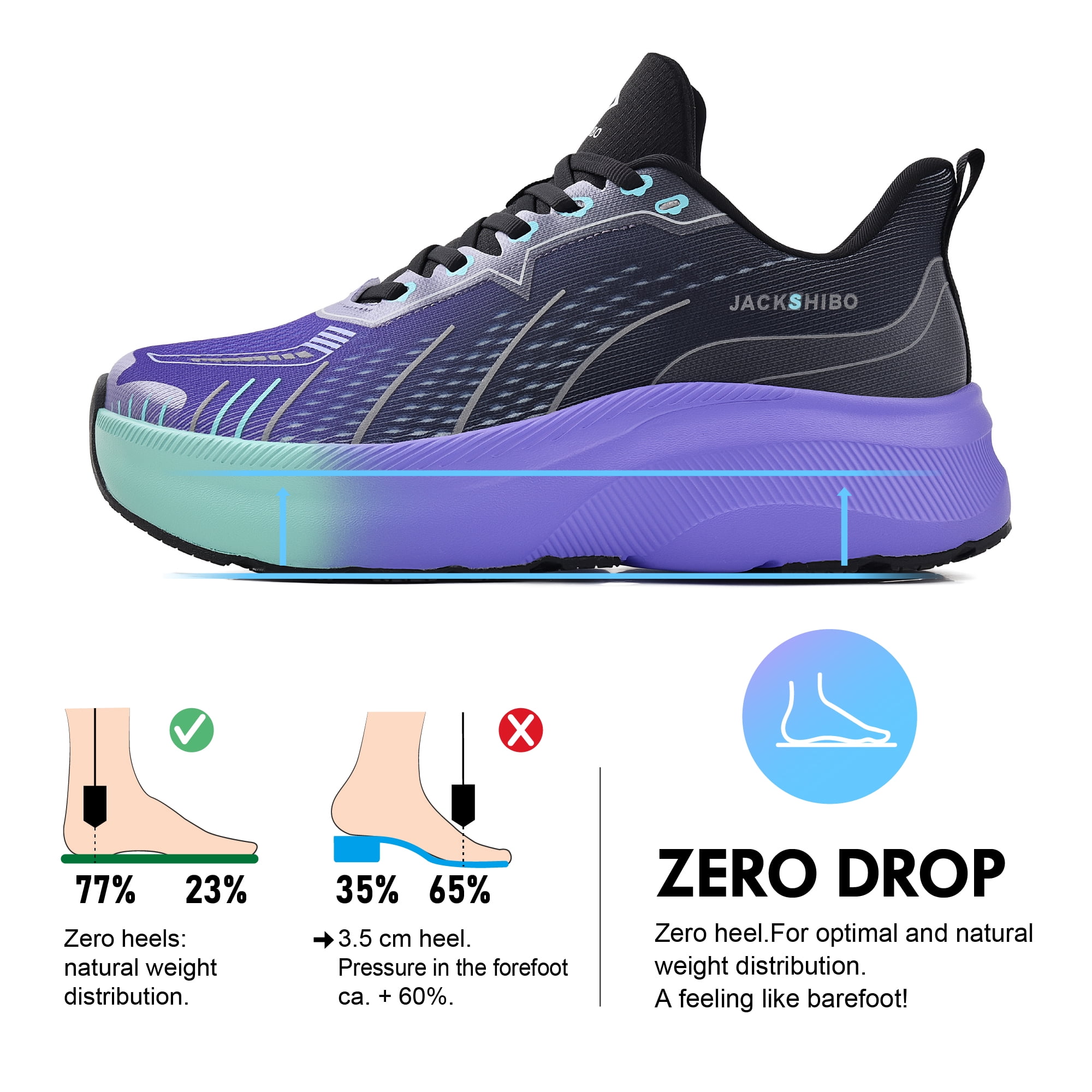 SUYSTEX Slip in Men Hands Free Wide Toe Box Shoes Slip on Arch Support Wide Sneakers for Running Walking Athletic Plantar