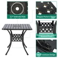 thumbnail image 7 of VIVIJASON 30.5" Patio Table Outdoor Dining Square Table Bronze Cast Aluminum Table with Umbrella Hole, 7 of 7