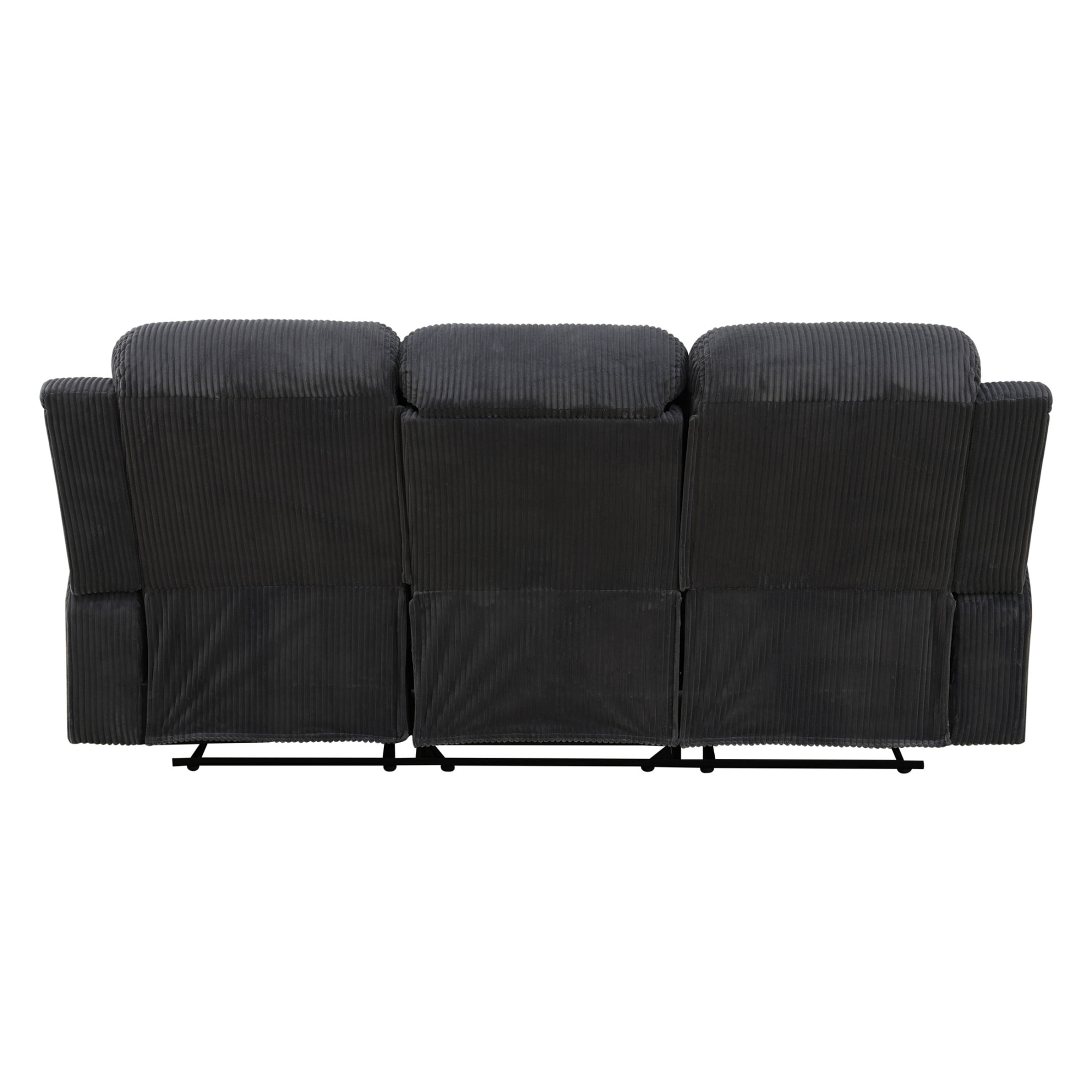 Aukfa 3 Seater Recliner Sofa Chair with Cupholder for Living Room, Home Theater Seating, Black