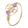 thumbnail image 4 of Natural Apatite & Garnet & Amethyst & Citrine Finger Rings Golden Tone Copper Wire Wrap Jewelry for Women Size 7(17.3mm), 4 of 5