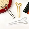 thumbnail image 4 of QIQUWOHUL Gold Metal U Shaped Hair Pins Large French Hair Pin Heart Hair Sticks Hairpin Vintage Hair Sticks Hairstyle Chignon For Women Girls, 4 of 7