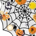 thumbnail image 6 of Round Lace Table Topper Black Spider Tablecloth and Fireplace Spider Decorations Lace Spiderweb Mantle Scarf Cover for Halloween Window, Dinner Party, Festival Party, Scary Movie Nights, 6 of 7
