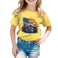 thumbnail image 5 of WUANDIXFA Toddler American Flag Shirts 4th of July T-Shirts Boys Girls Cotton Patriotic Tops Tee Kids Independence Day Clothes (Yellow, 3-4 Years), 5 of 5