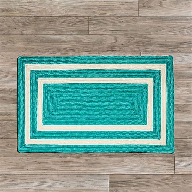 Colonial Mills Rug PY51R036X060R 3 x 5 ft. La Playa Braided Rug Aqua