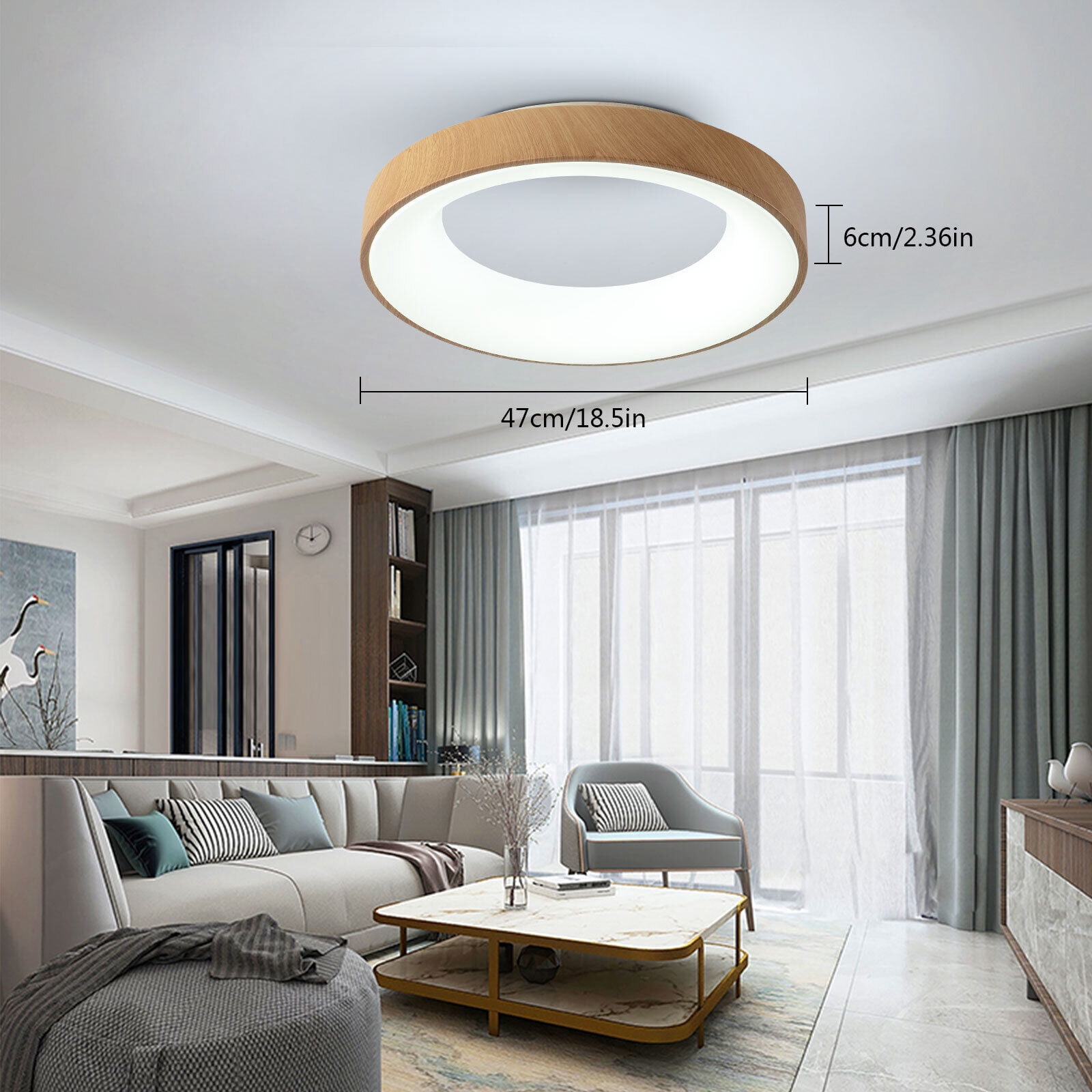 Denest Modern Flush Mount Ceiling Light, Round LED Ceiling Light Chandelier Living Room Bedroom Hallway Light Fixture AC 110V