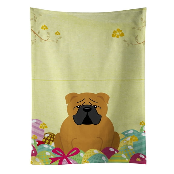 Carolines Treasures BB6122KTWL Easter Eggs English Bulldog Red Kitchen Towel 15 X 28" multicolor