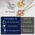 thumbnail image 6 of MomentWish 14K Gold Plated 1 Carat Moissanite Pendent Necklace Anniversaries Mother's Day Gifts for Women, 6 of 9