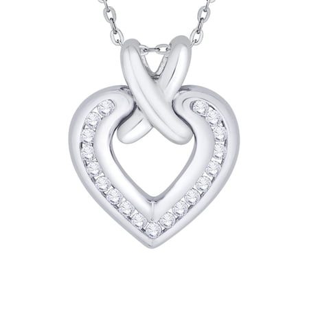 KATARINA Diamond Heart Pendant Necklace in 10K White Gold (1/4 cttw, G-H, I2-I3)