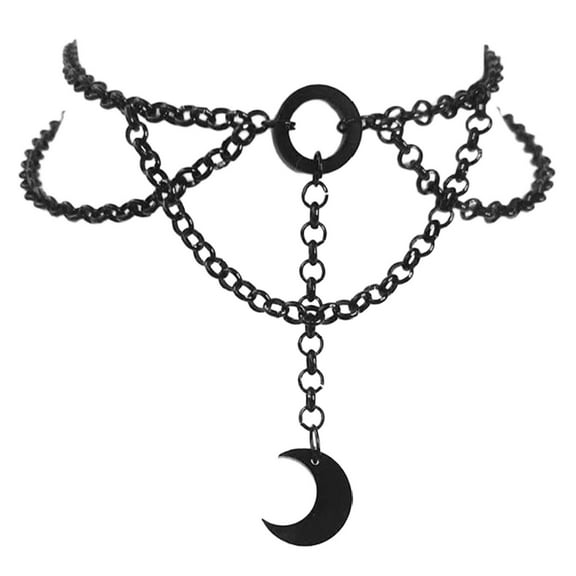 DESIGNICE Goth Accessories,Mystical Moon Star Goth Jewelry,Elegant Velvet Choker Necklace for Women,Fashionable Distinct Style Choker Necklace