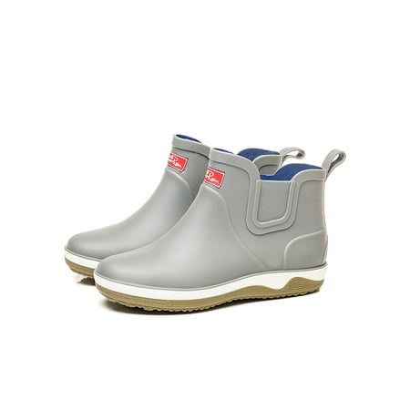 

Audeban Men s Casual Flat Ankle Bootie Work Quick Dry Mens Walking Non-Slip Lightweight Slip On Garden Shoes Rain Boots