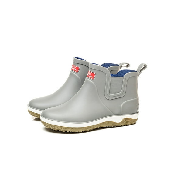 Gomelly Rain Boots for Men Waterproof Rubber Boots Lightweight Mud Garden Shoes Comfort Outdoor Work Boots Gray-2 8