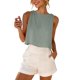 thumbnail image 2 of Craaazy Women's Relaxed Fit Round Neck Tank Top, Solid Color Sleeveless Cotton Top, Loose Comfy Reversible Casual Vest for Daily Wear Gifts, 2 of 9