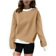thumbnail image 4 of cocolona Oversized Crewneck Sweatshirts for Women Long Sleeve Casual Color Block Shirts Fall Winter Warm Pullover Tops, 4 of 5