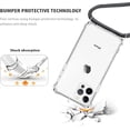 thumbnail image 5 of for iPhone 13 Pro Max Clear Case,iPhone 13 Pro Max Lanyard Case with Adjustable Neck Cord Strap,Soft Transparent TPU Anti-Yellowing Shockproof Protective Phone Cover - Gray, 5 of 11