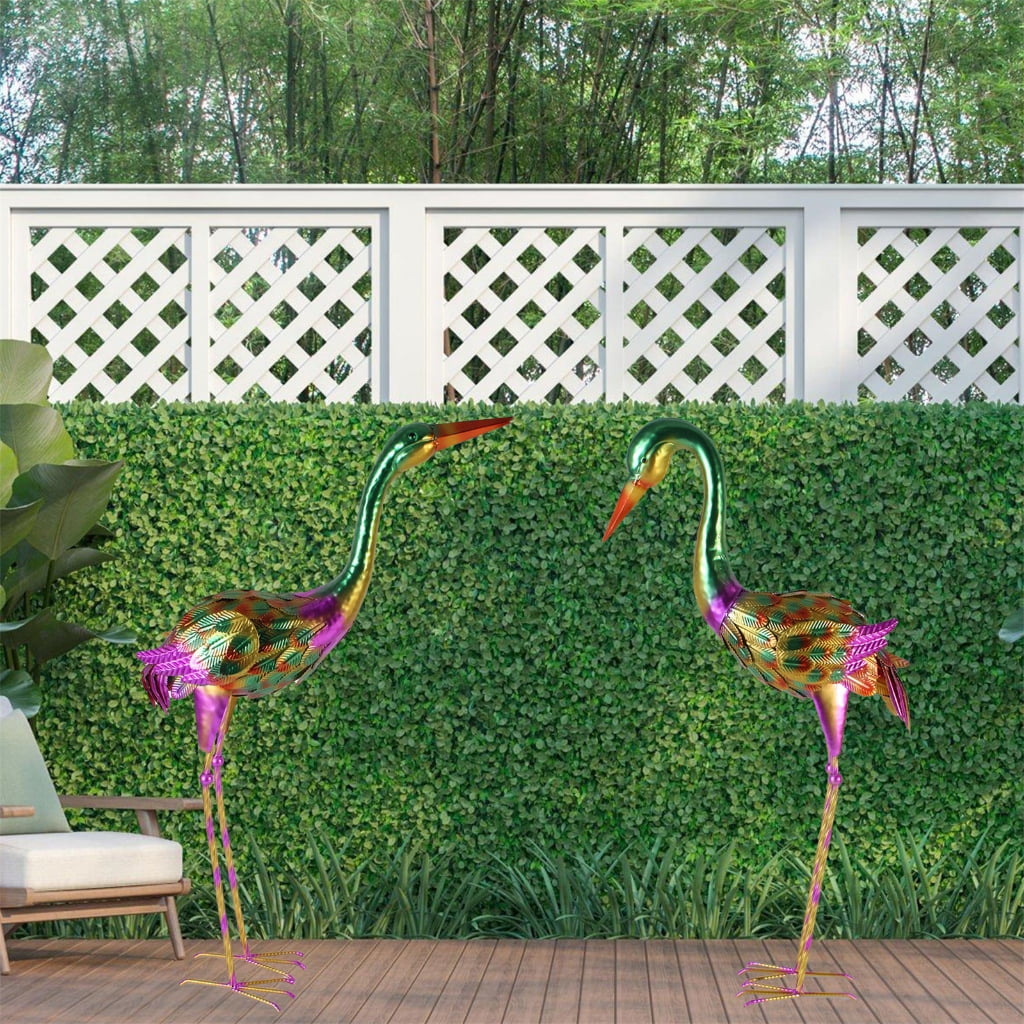 Elegant Low Head Cranes Sculpture For Outdoor Landscape Lawn And Hallway Design