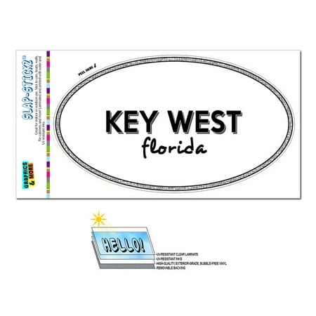 Key West, FL - Florida - Black and White - City State - Oval Laminated