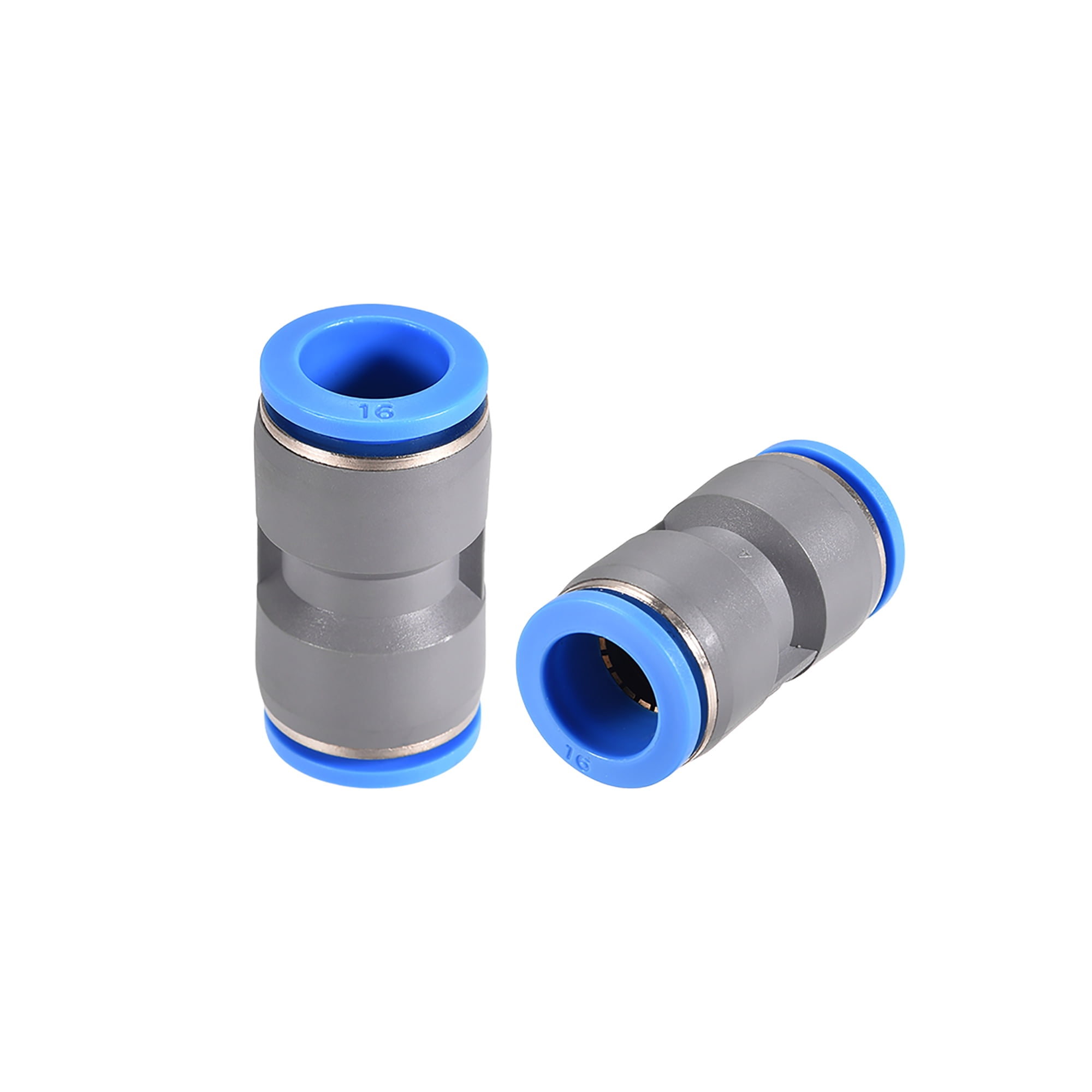 Straight Push Connectors 16mm Quick Release Pneumatic Connector Plastic Union Tube Fitting Grey