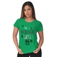 thumbnail image 3 of Christmas Make It Rain Dear Santa Womens Slim Fit Graphic Tee Brisco Brands S, 3 of 5