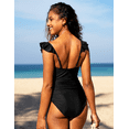 thumbnail image 3 of Hilor Women's One Piece Swimsuits Ruffled Swimwear Shirred Monokini Bathing Suit, 3 of 7