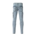 thumbnail image 5 of B91xZ Mens Jeans Fashion Slim Fit Skinny Destroyed Ripped Jeans,Blue L, 5 of 5