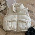 thumbnail image 6 of BAETEUY Women Vest Coat with Stand Collar - Sleeveless Zipper Placket Cotton Waistcoat, 6 of 8