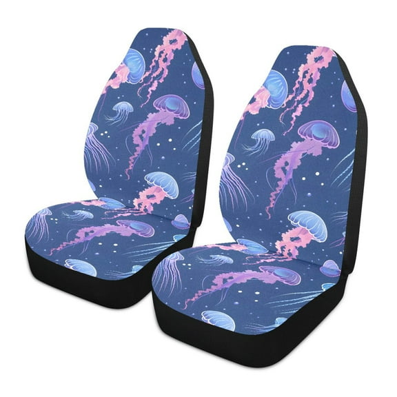 ALAZA Ocean Jellyfish Car Seat Covers 2 PCs Universal Auto Front Seats Interior Protector