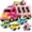Pink, variant on RUVINCE 5-in-1 Toddler Construction Truck Toys Set with Carrier & Vehicles