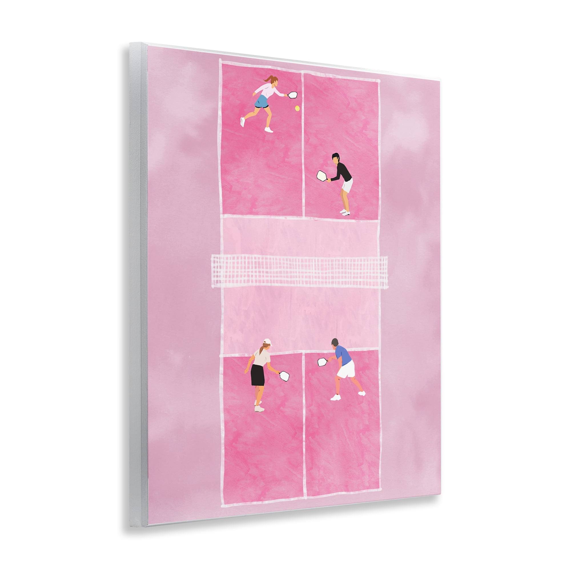Stupell Industries Pink Pickleball Court Sports & Sports Teams Painting Unframed Art Print Wall Art, 11 x 14