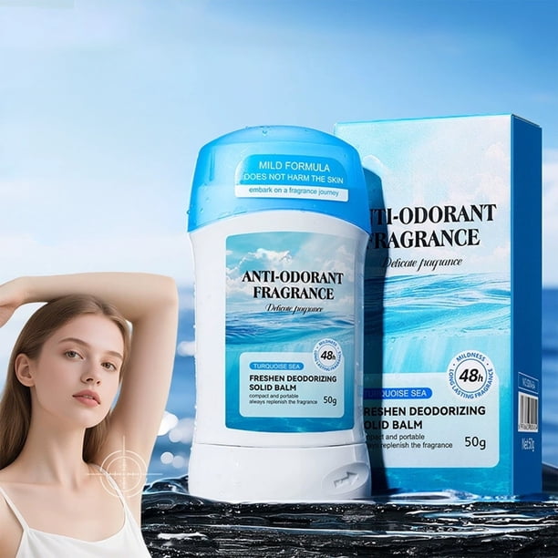 Pisexur Belleza Maquillaje Bálsamo sólido refrescante para el sudor de verano en las axilas. Bálsamo sólido refrescante y desodorante. Bálsamo sólido 50 g.para mujeres y hombres