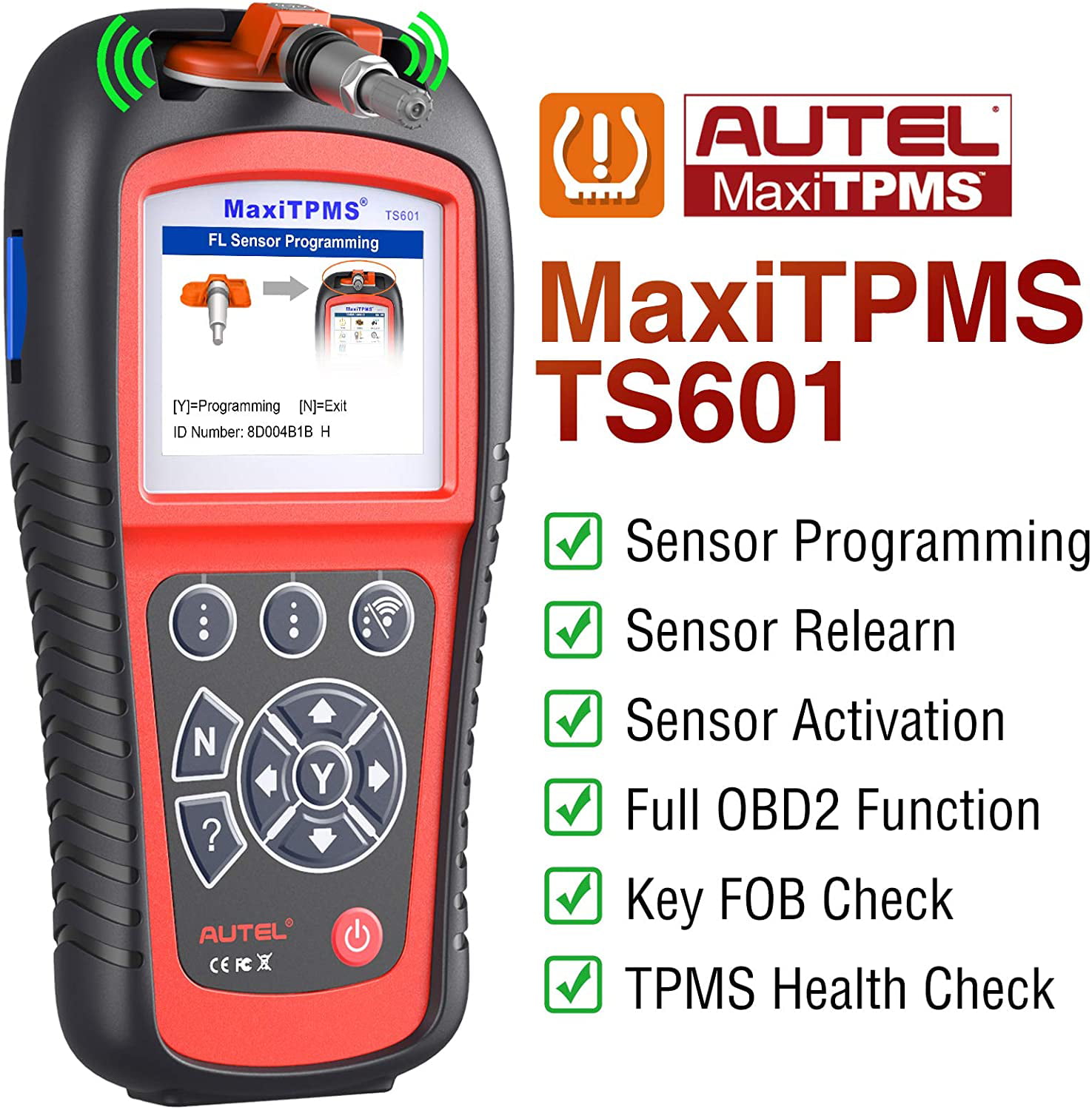 Autel TS601 Car TPMS Programming Tool OBD2 Diagnostic Scanner Sensor Activation 