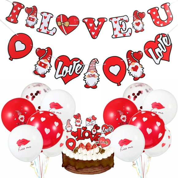 1 Ensemble d'Ornements de la Saint-Valentin Décorations Suspendues Ballons Fournitures pour Mariage Anniversaire