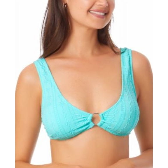 California Waves Women Juniors' Jacquard Bralette Bikini Top Swiwmear Size Small