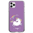 thumbnail image 1 of DistinctInk Clear Shockproof Hybrid Case for iPhone 12 Pro MAX (6.7" Screen) - TPU Bumper, Acrylic Back, Tempered Glass Screen Protector - Unicorn - Rainbown - Magic - Purple, 1 of 2