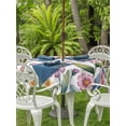 thumbnail image 3 of Outdoor Tablecloth with Umbrella Hole for Patio/Picnic/Party/Camping, Pink Flowers Waterproof Table Cloth Round Cover Washable, Spring Floral Butterfly Leaves Plants Pastoral (Dia 54"), 3 of 8