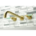 thumbnail image 4 of Kingston Brass KS8057CKL Kaiser Two-Handle 3-Hole Wall Mount Roman Tub Faucet in Brushed Brass, 4 of 7