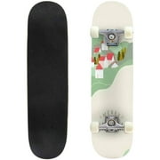 Christmas poster template design small village on the mountain in Outdoor Skateboard Longboards 31"x8" Pro Complete Skate Board Cruiser