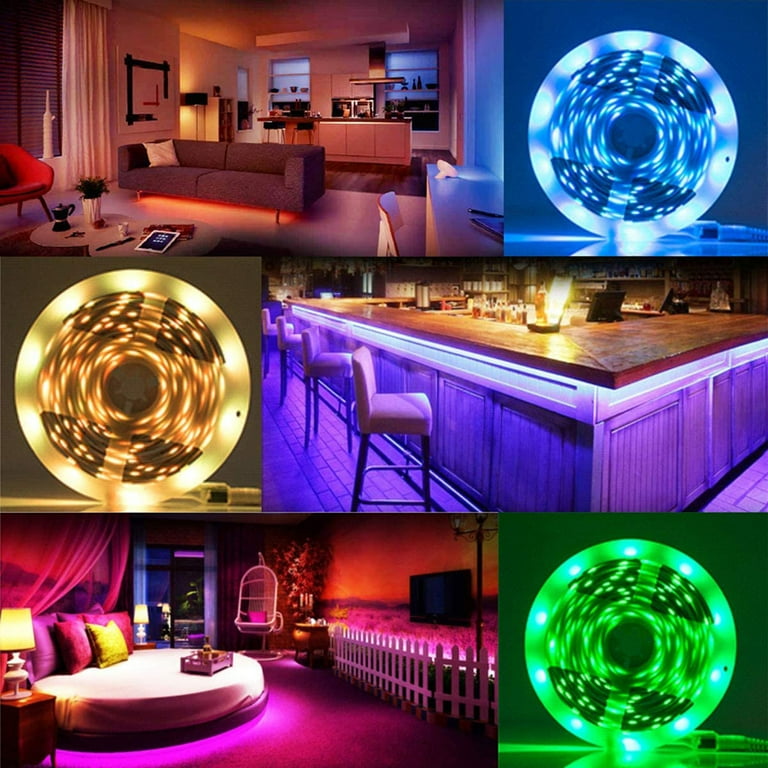 24.6ft Bedroom RGB String Lights with Remote Control LED Light Bar