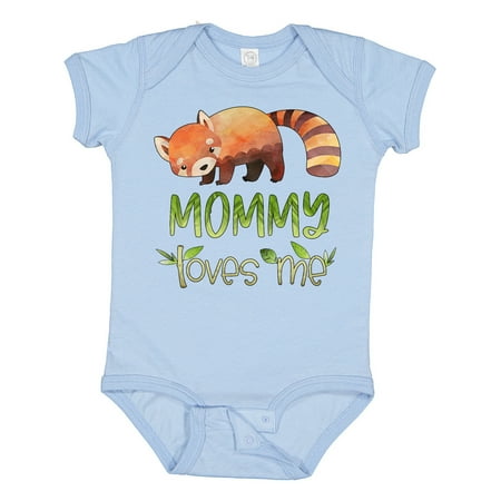 

Inktastic Mommy Loves Me Cute Red Panda Gift Baby Boy or Baby Girl Bodysuit